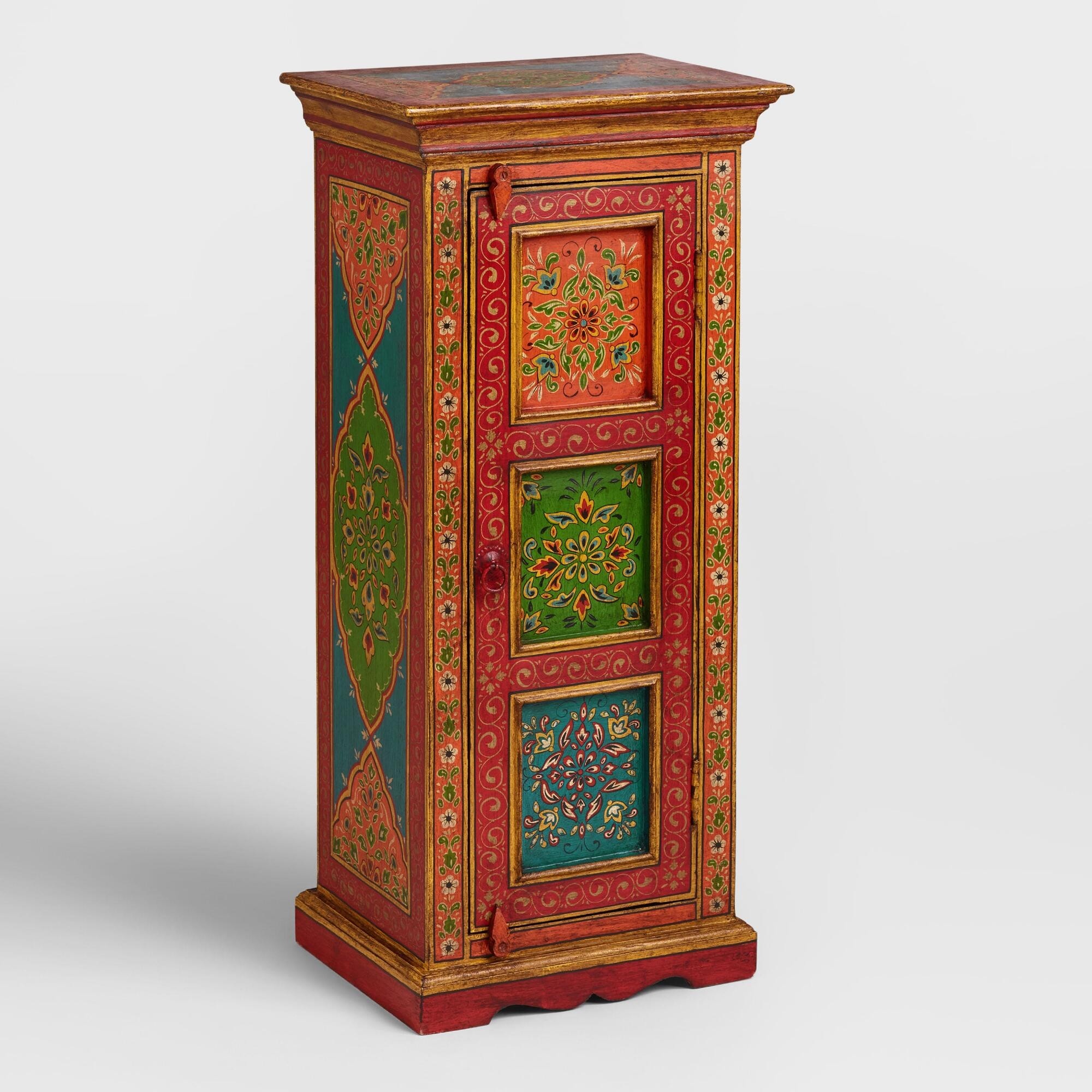 Hand Painted Floral Wood Cabinet - World Market
