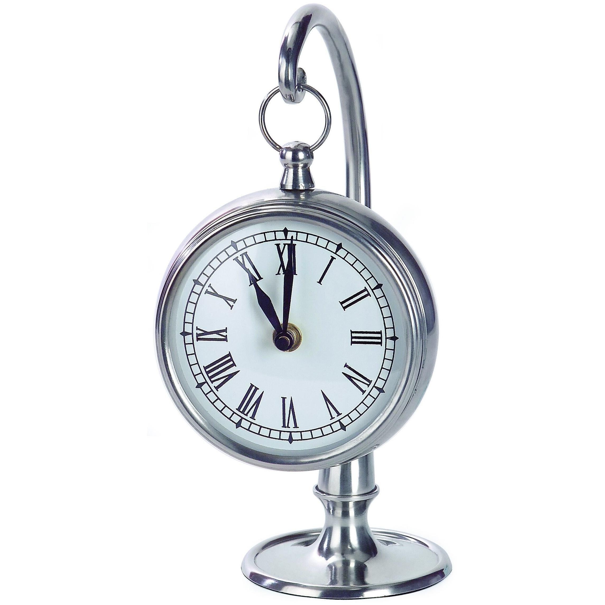 Hanging Table Clock in Pewter
