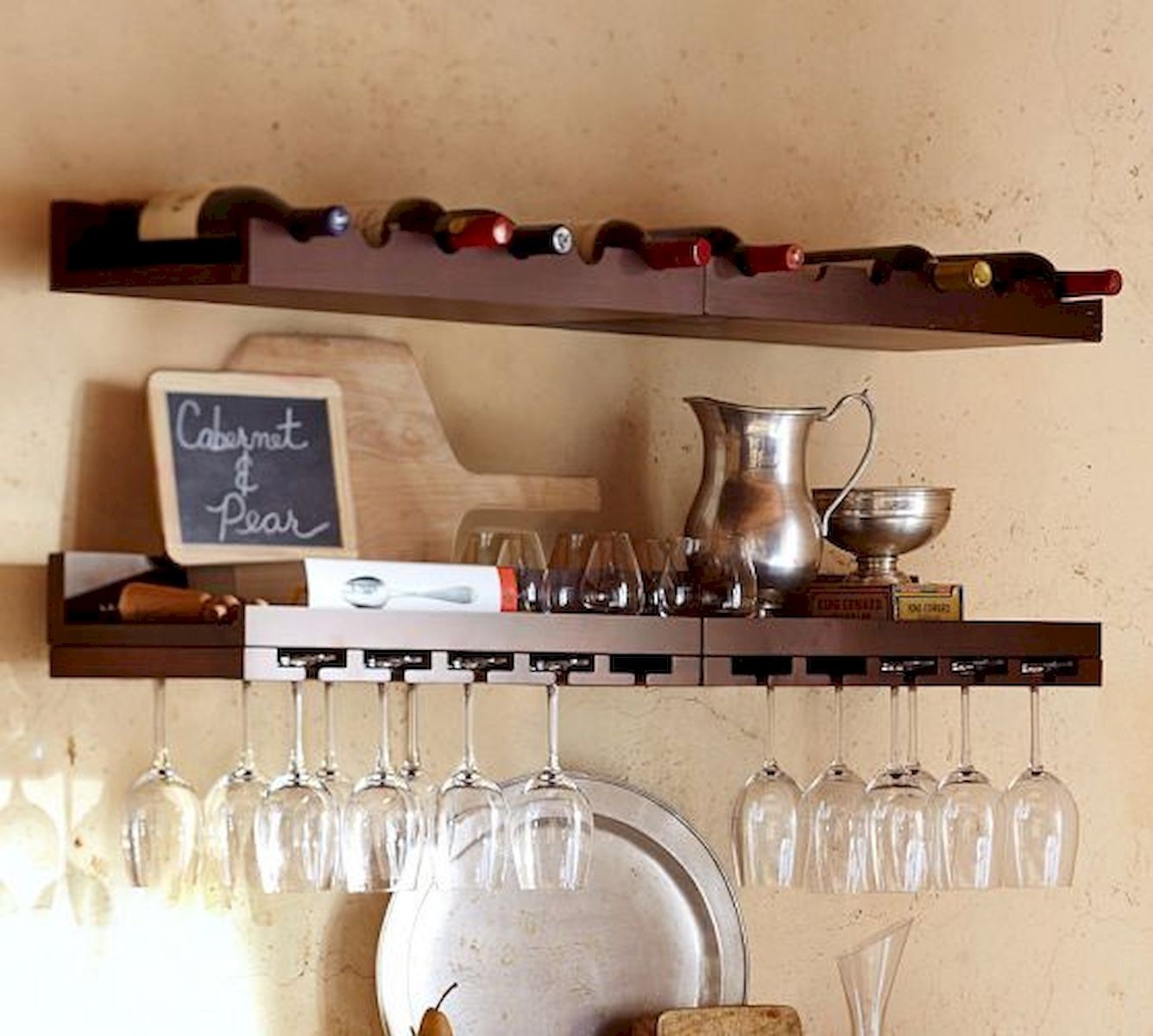 Floating Wine Glass Shelf