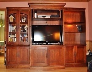Hooker 3 Piece Maple Entertainment Center Bookcases Cabinets Purchased 5 100