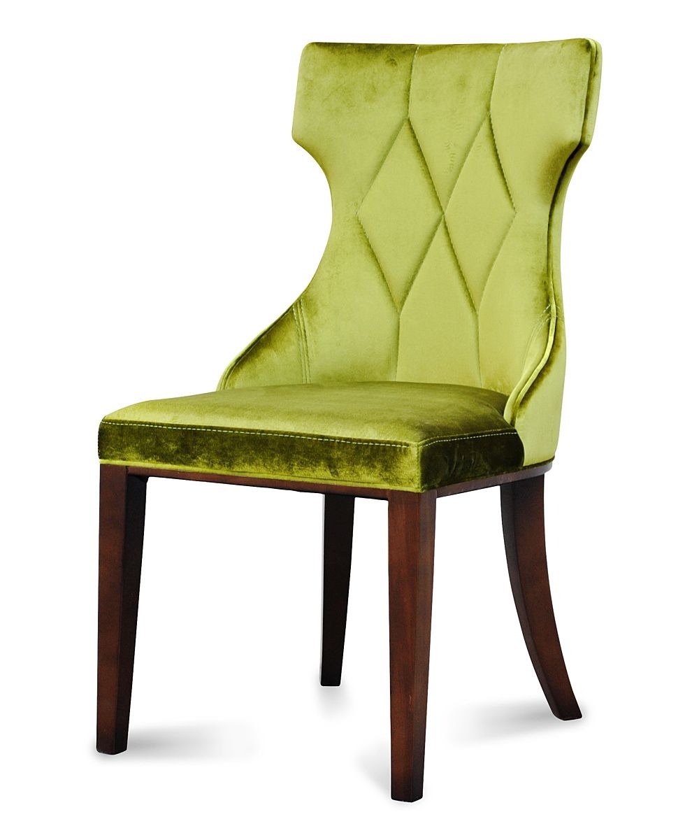 International Design USA Regis Velvet Dining Chairs, Olive Green, Set of 2