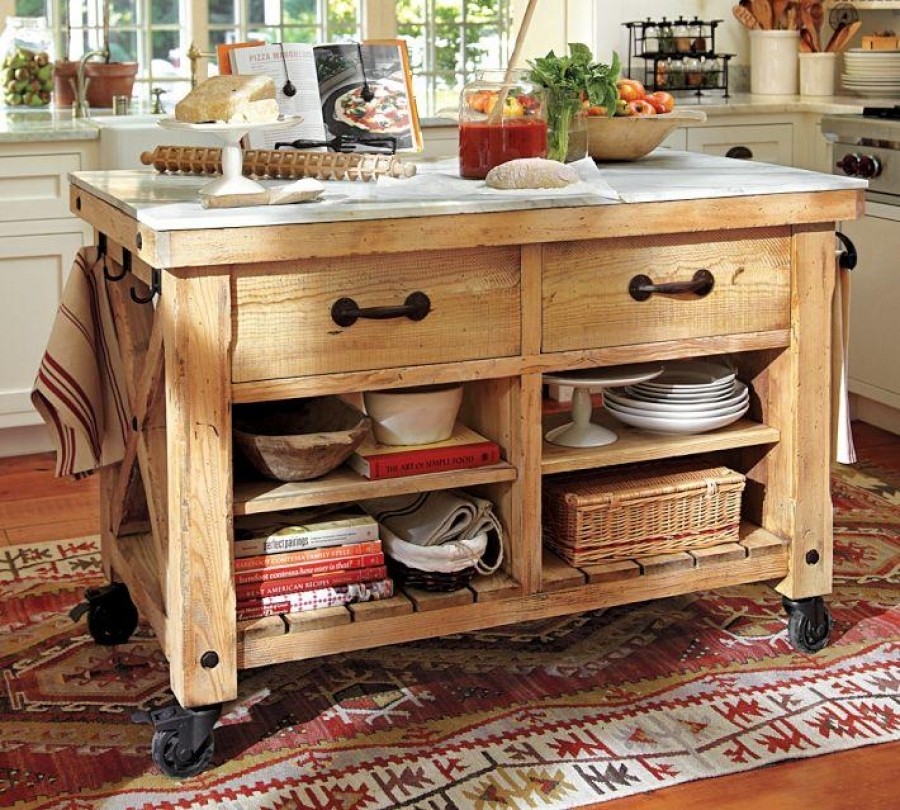 Kitchen islands on casters