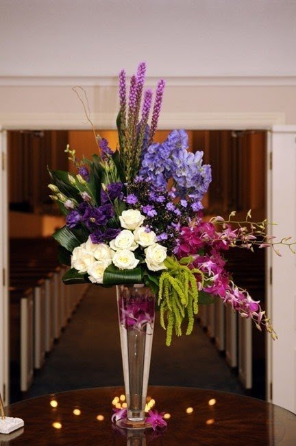 Large faux floral arrangements