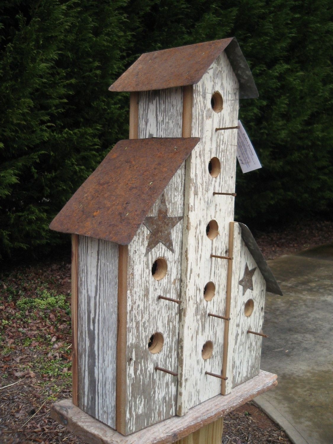 large wooden bird houses