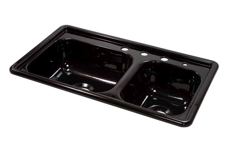 Lyons Industries Dks22r3 5 Black 33 Inch By 19 Inch Manufactured Mobile Home Acrylic 7 Inch Deep Kitchen Sink Four Hole 