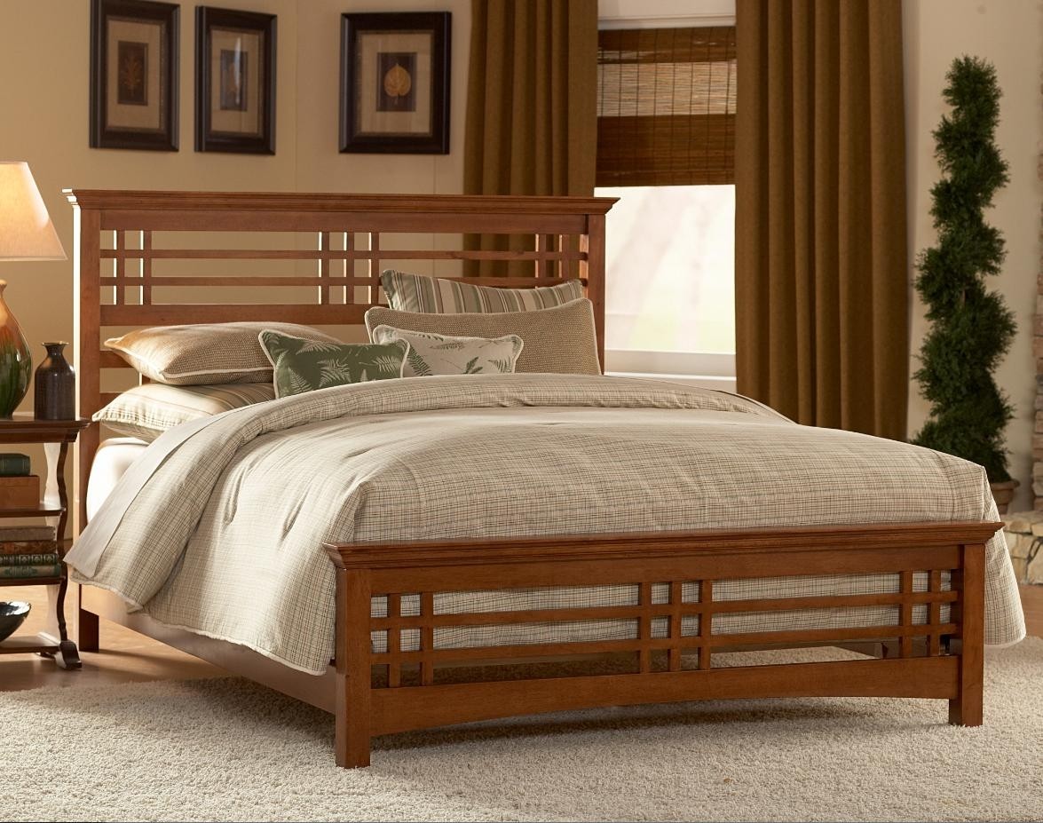 Mission style sleigh bed