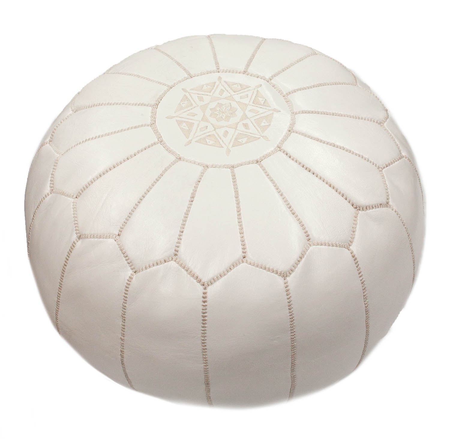 Nuloom Handmade Casual Living Leather Moroccan Ottoman Pouf