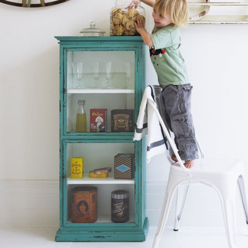 small bookcases with glass doors