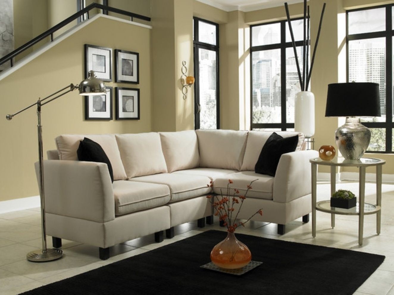 Small scale leather deals sofa