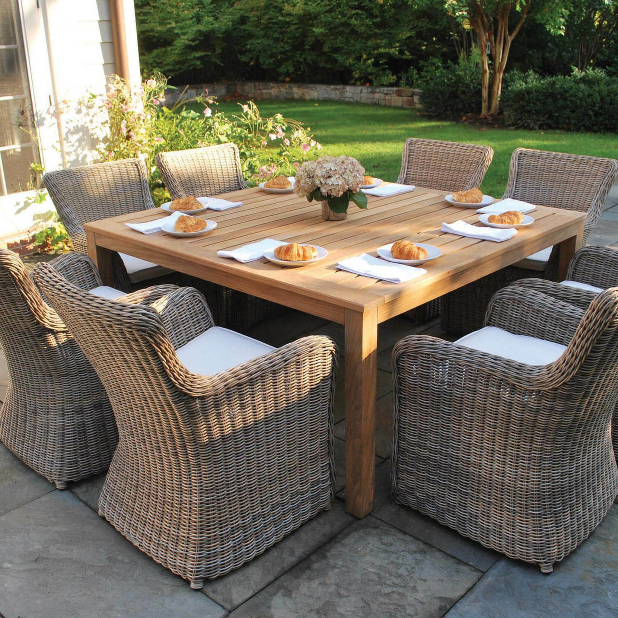 8 seater discount square garden table