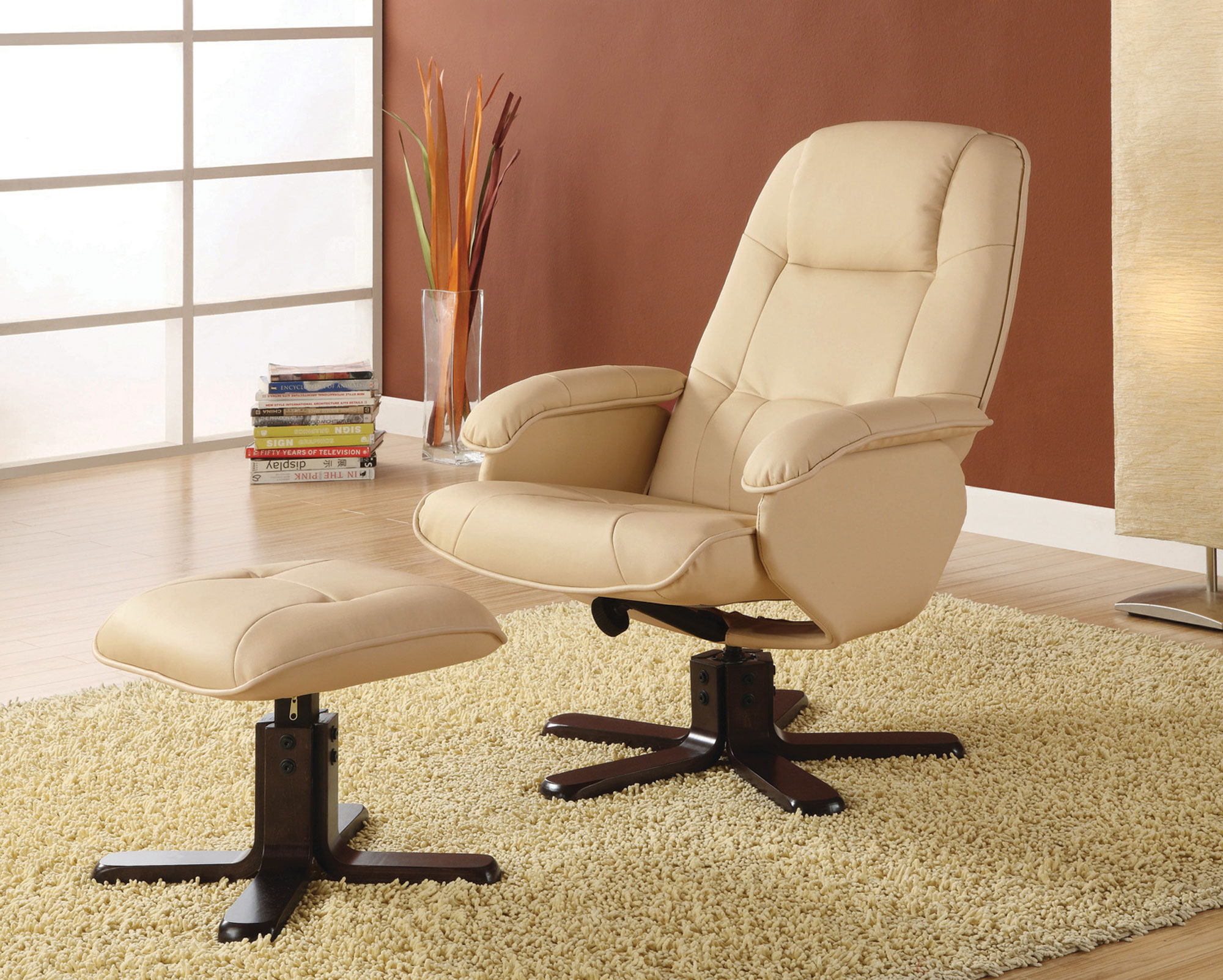 Swivel glider rocker chair with ottoman 1