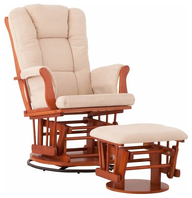 Swivel glider rocker chair with ottoman 3