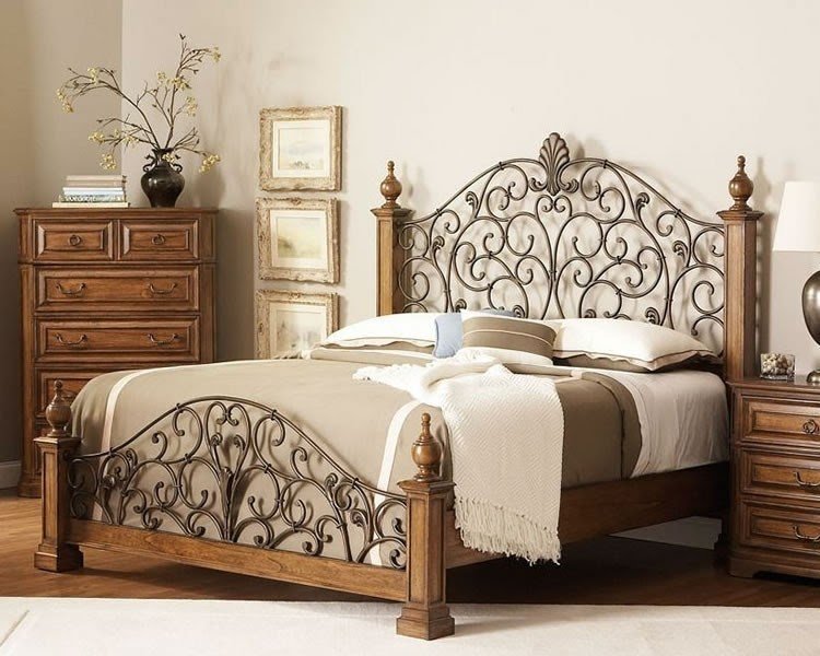 rustic wood and metal bedroom furniture