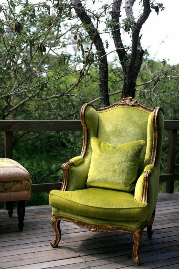 Velvet wingback chair