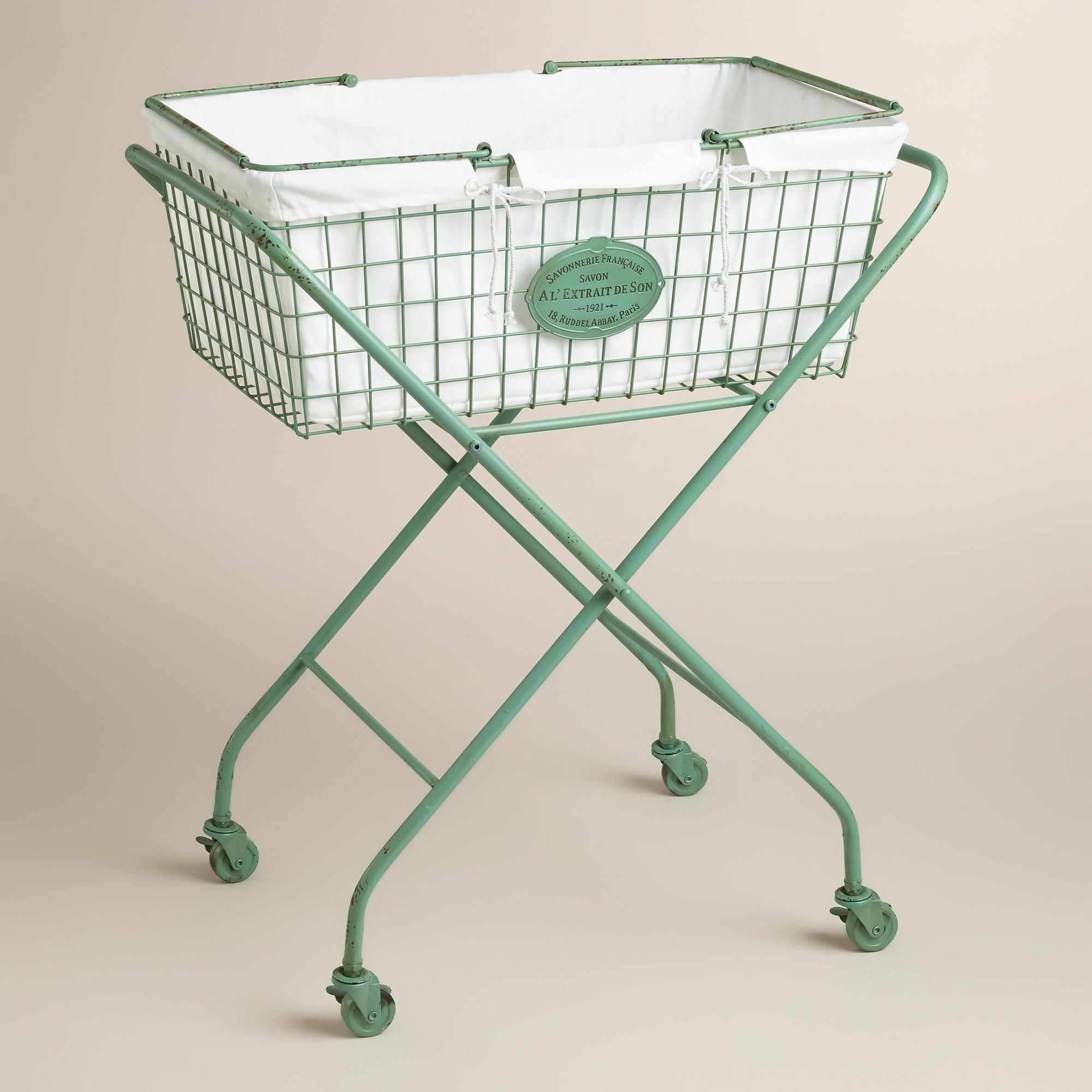 French laundry discount basket on wheels