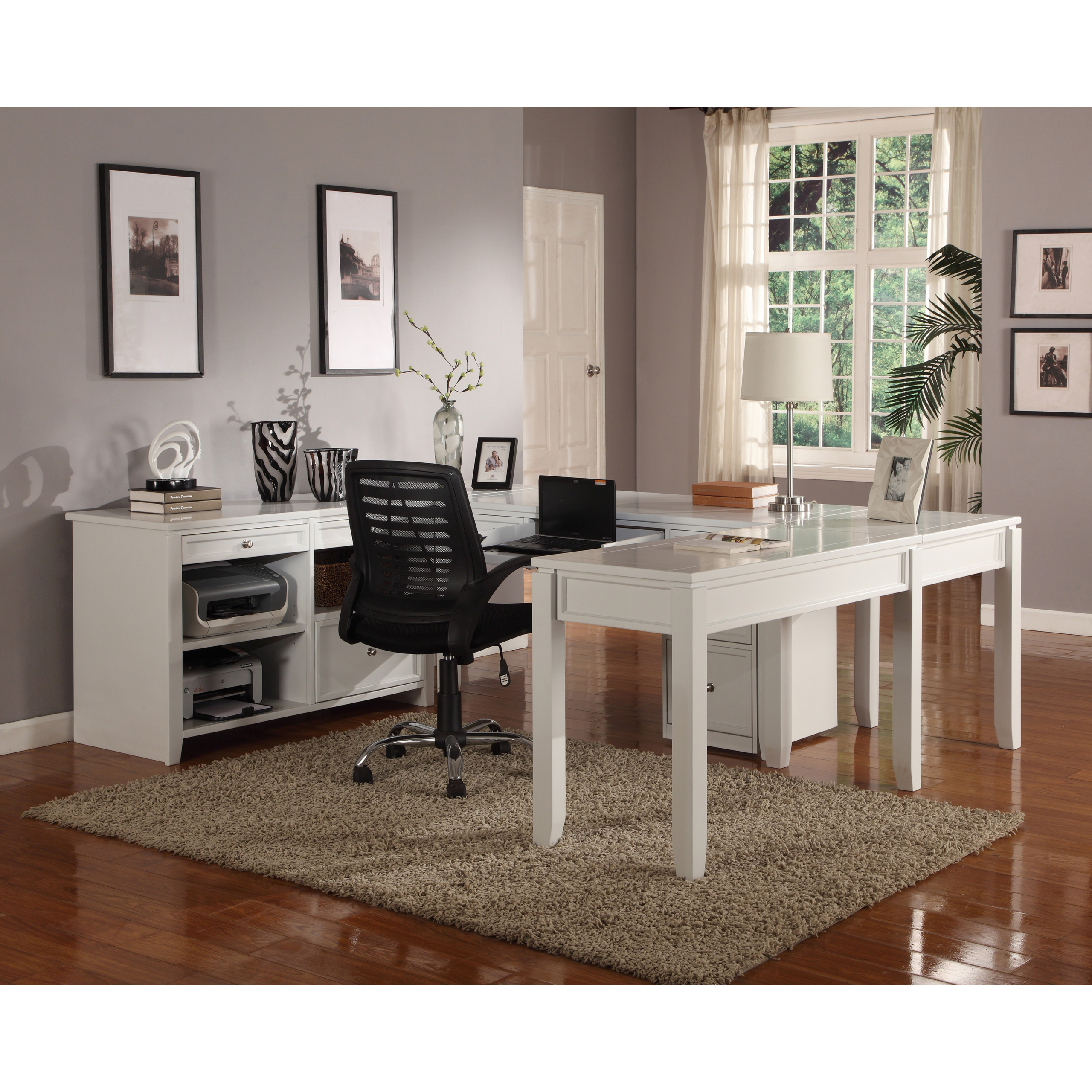 White l shaped desks 1