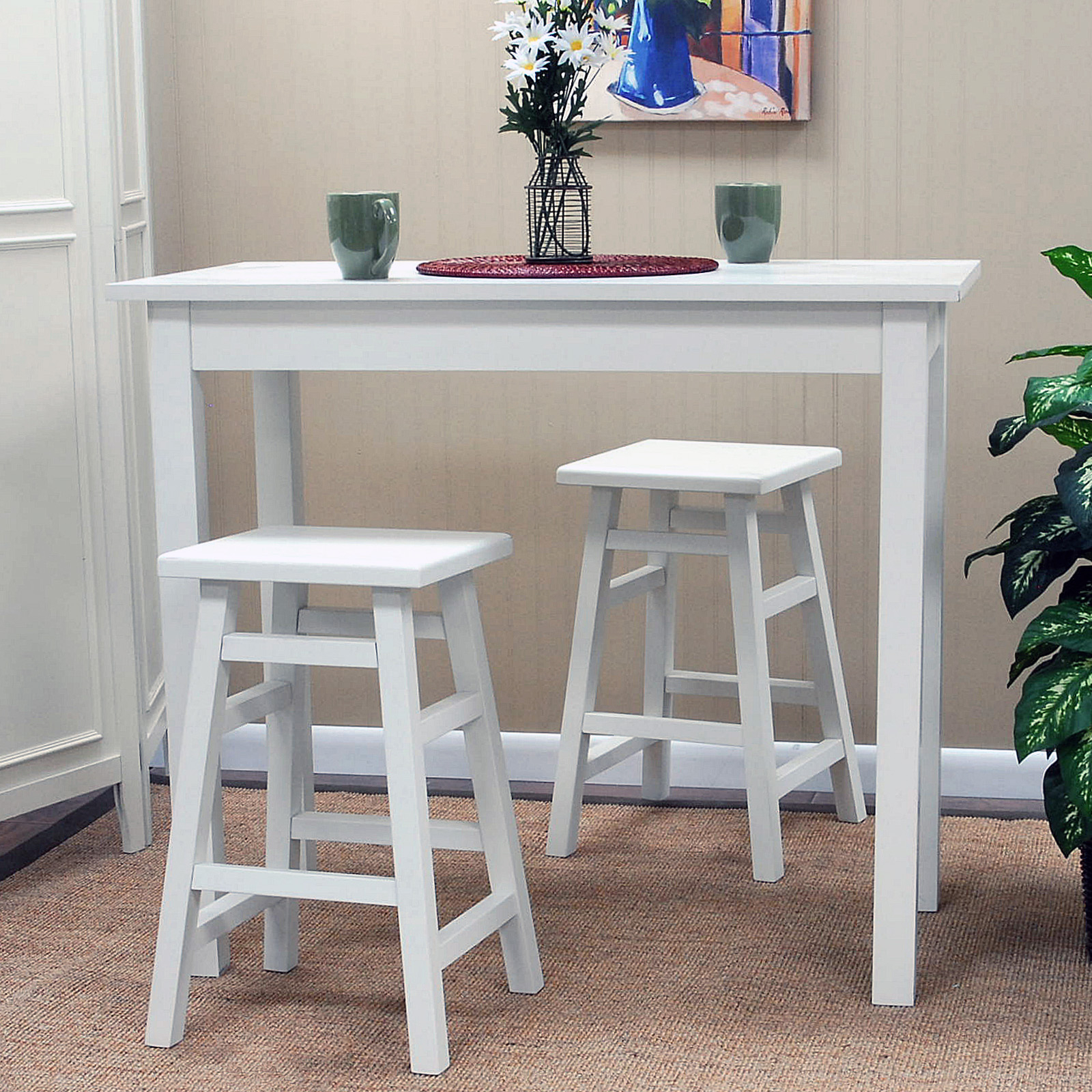 White Pub Table And Chairs Foter