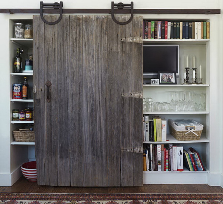 Wood bookshelves with doors 1