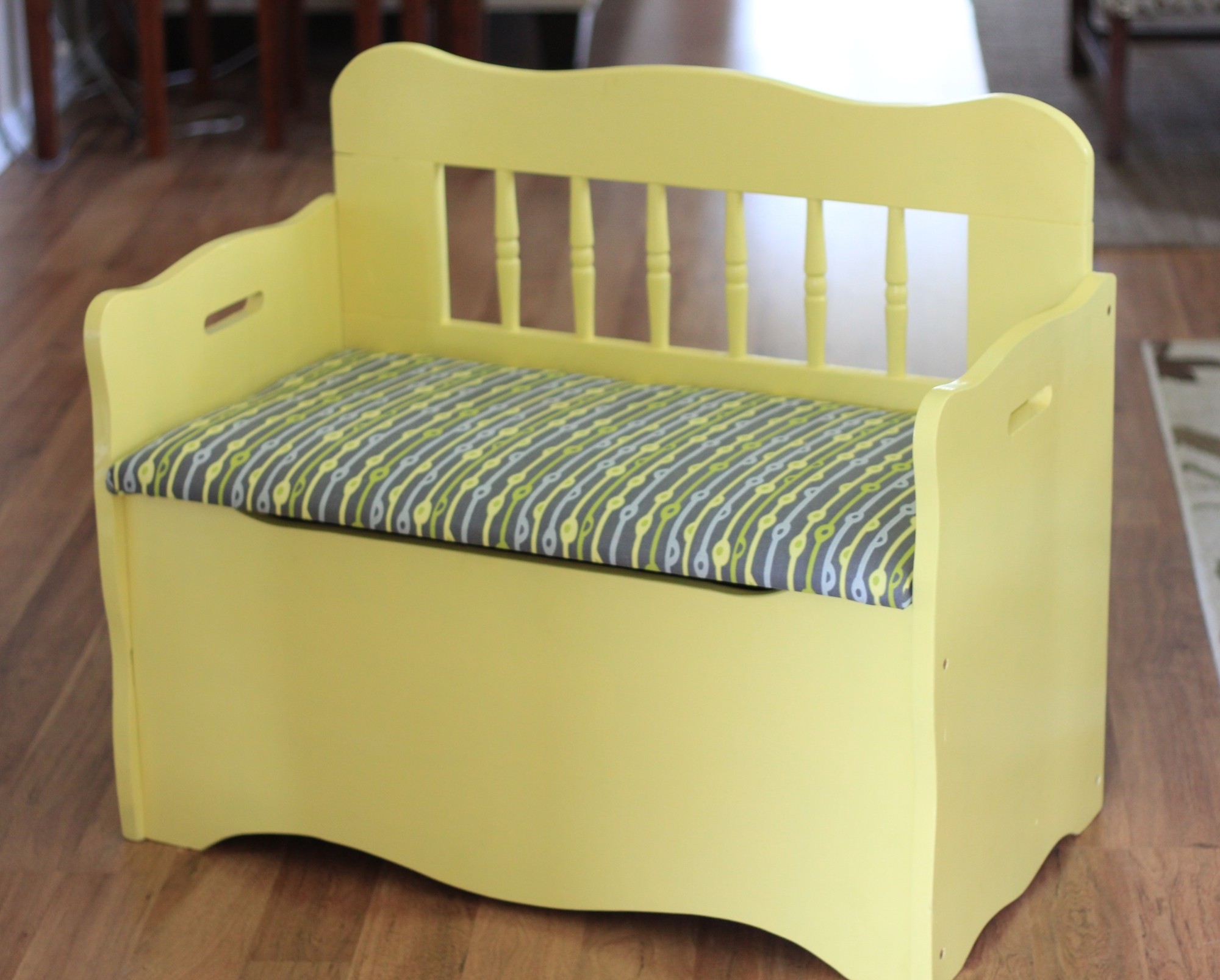 Wooden bench toy box