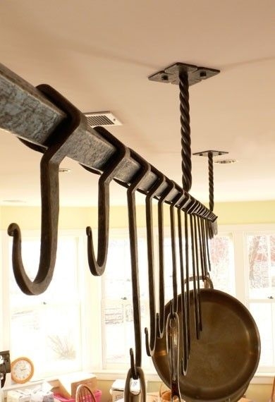 Wrought iron coat wall pot utensil hooks rack hanging