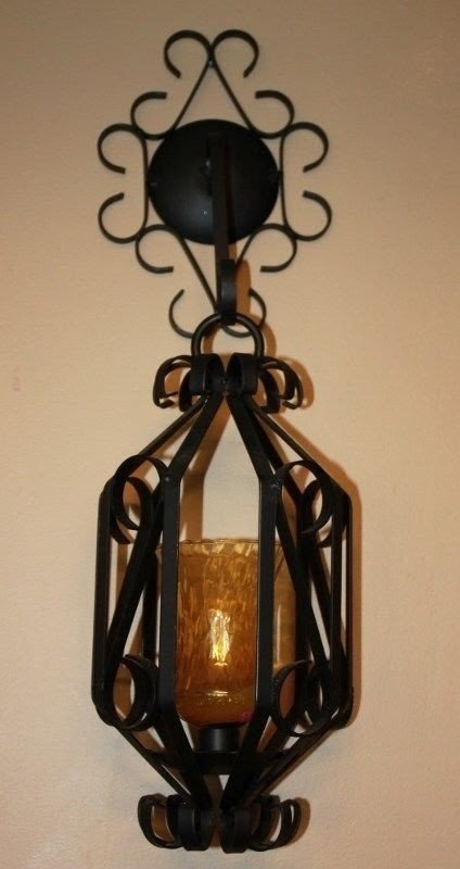 Wrought iron hanging candle holder