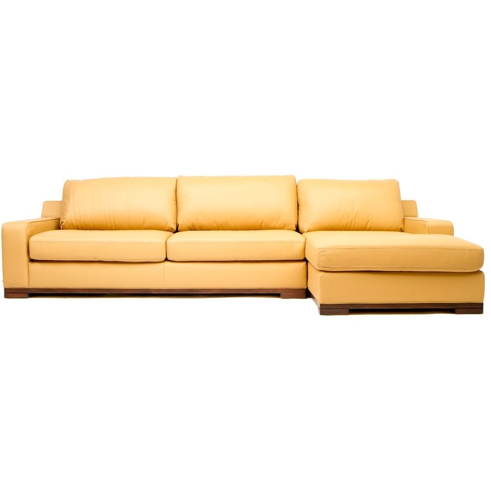 Yellow leather sectional 12