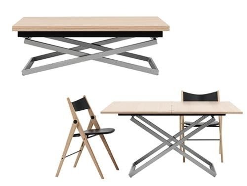 Adjustable height coffee dining table 1