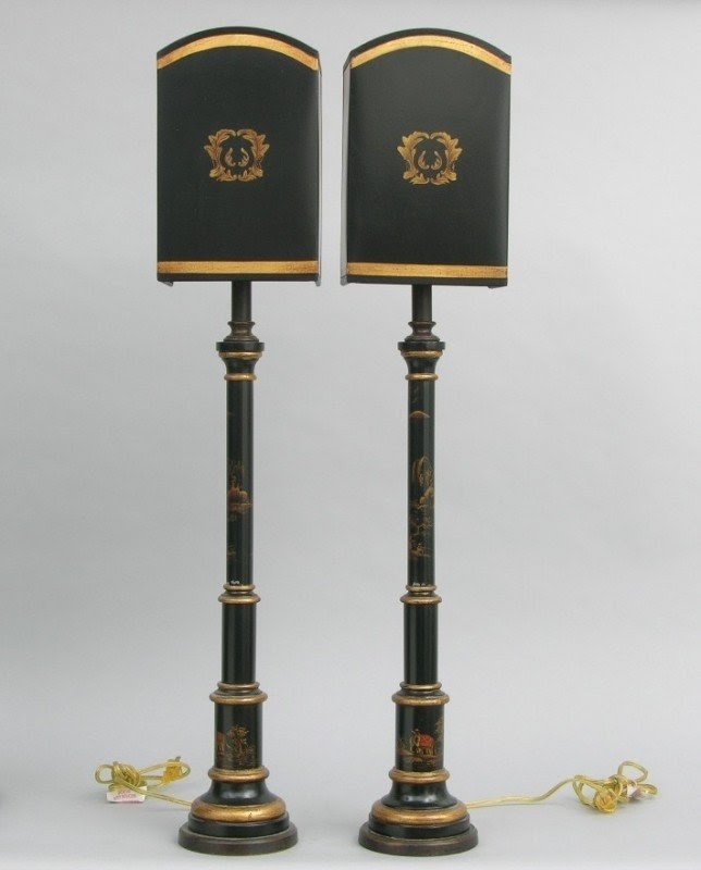 Buffet lamps with black shades 2
