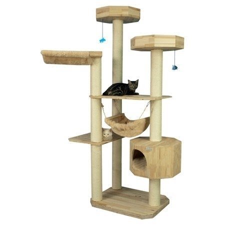 Cat Scratch Fever%253a Posts %2526 Trees 77%22 Solid Wood Cat Tree In Beige