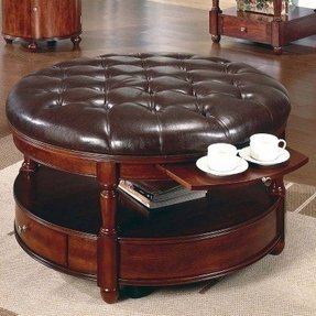 Round Coffee Table With Storage Ottomans - Foter