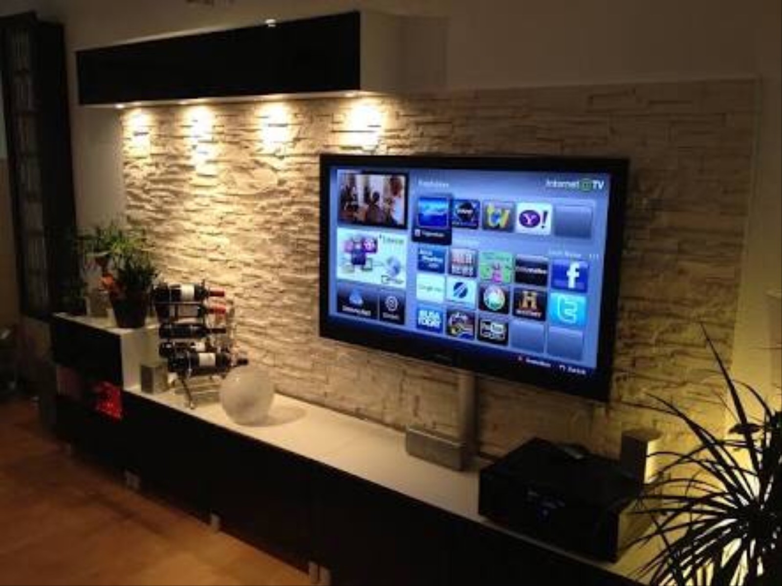 Corner tv living room design