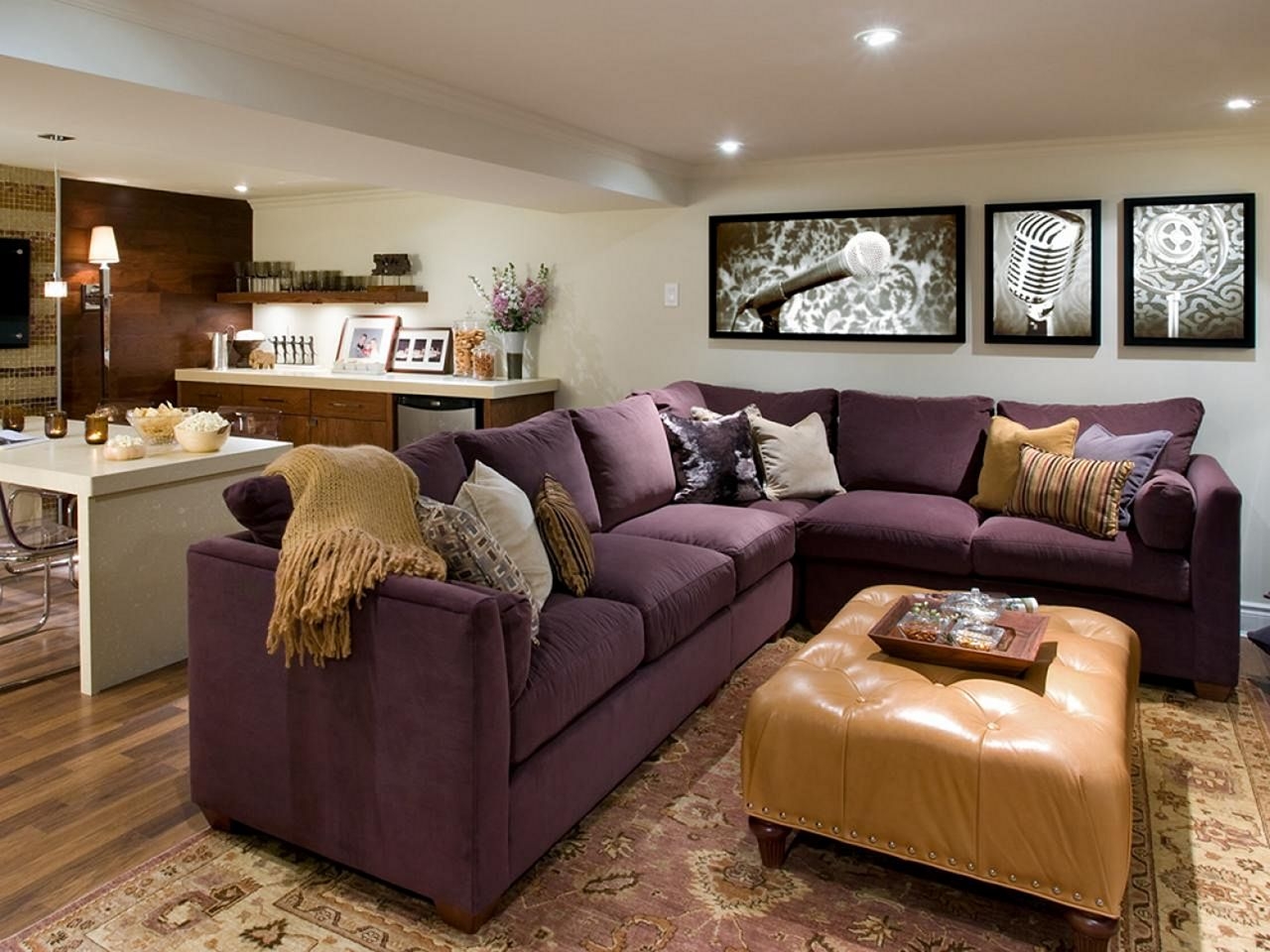 purple leather sofa ideas