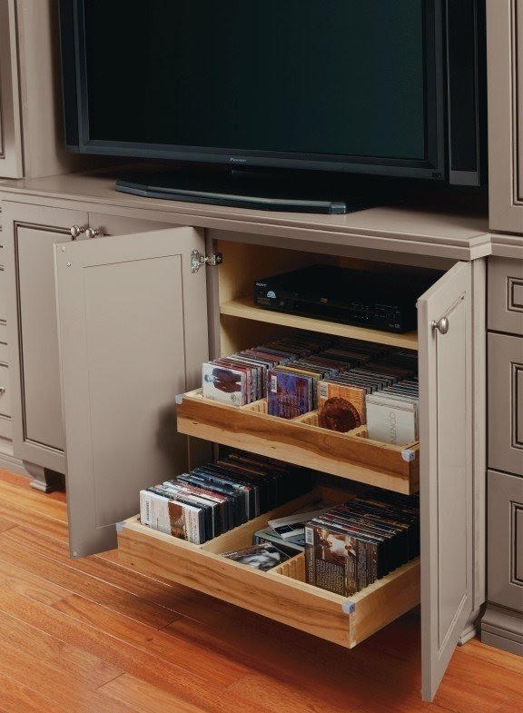 Dvd holders for drawers