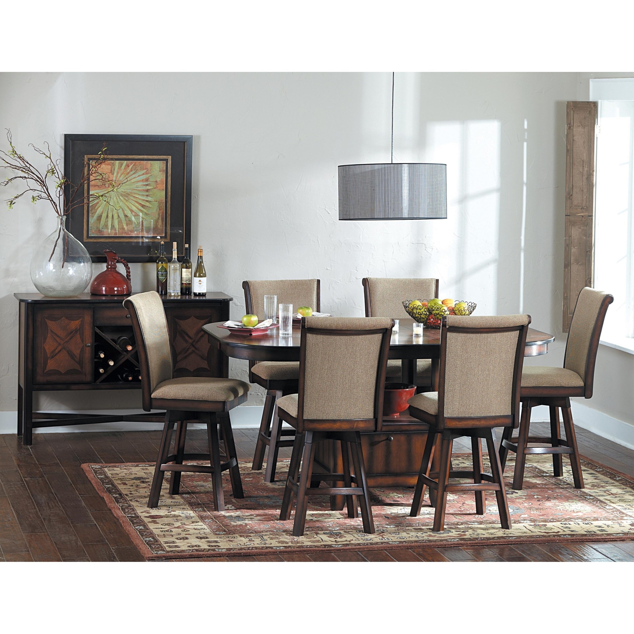 Glenbrook 7 Piece Counter Height Dining Set With Swivel Chairs 1 