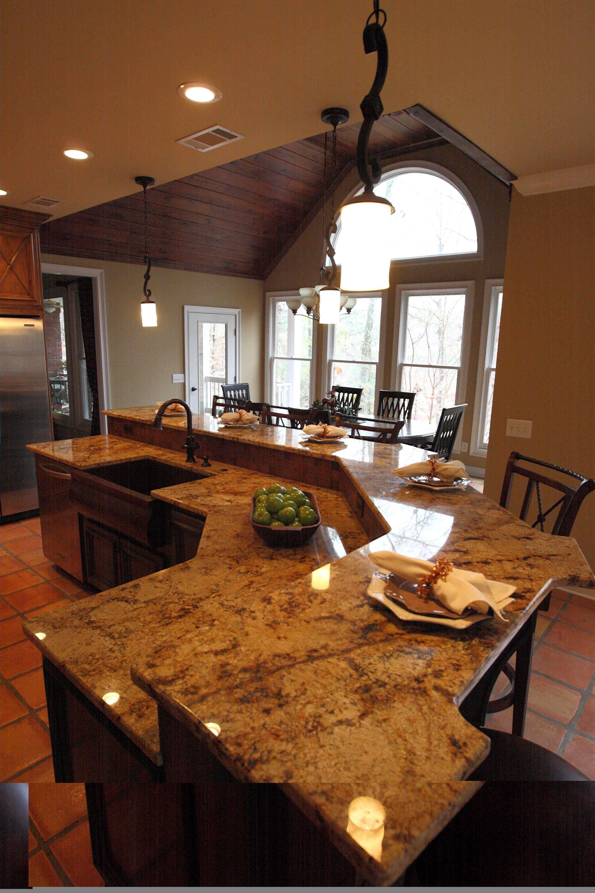 Kitchen Island With Granite Top And Breakfast Bar - Foter