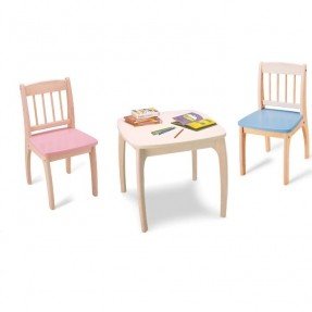childrens wooden table and chair set