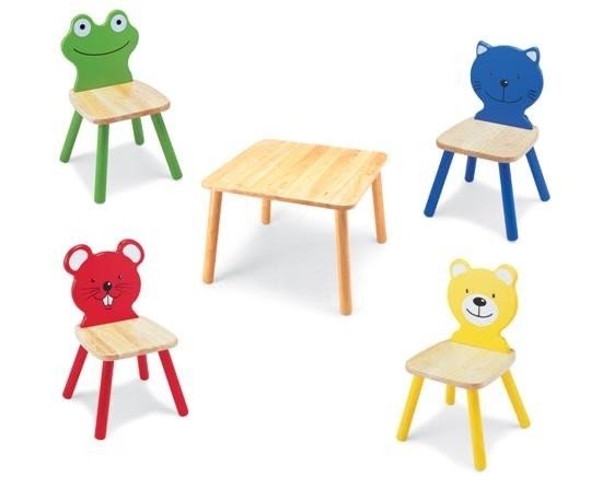 child's table chairs wooden