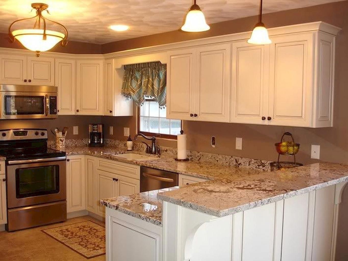 kitchen island with raised breakfast bar