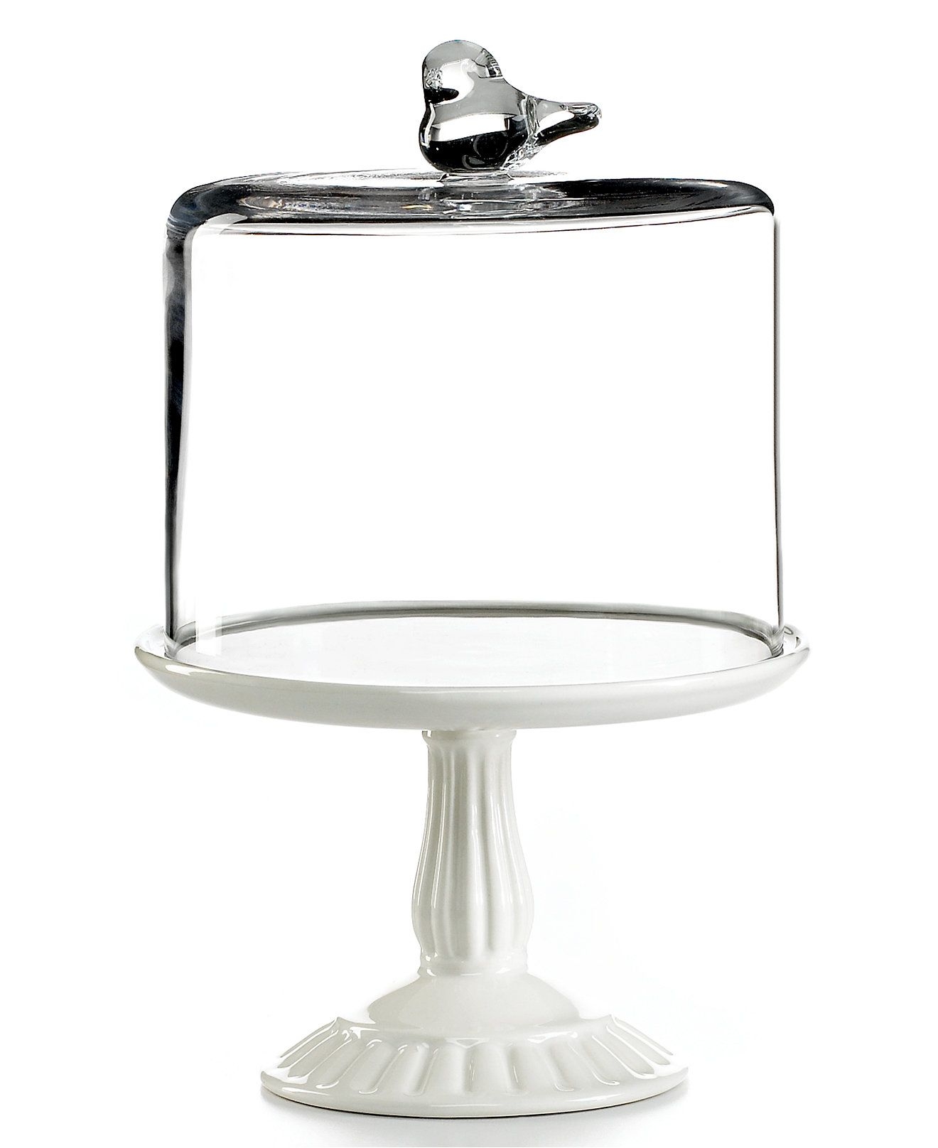 Square cake shop stand with dome