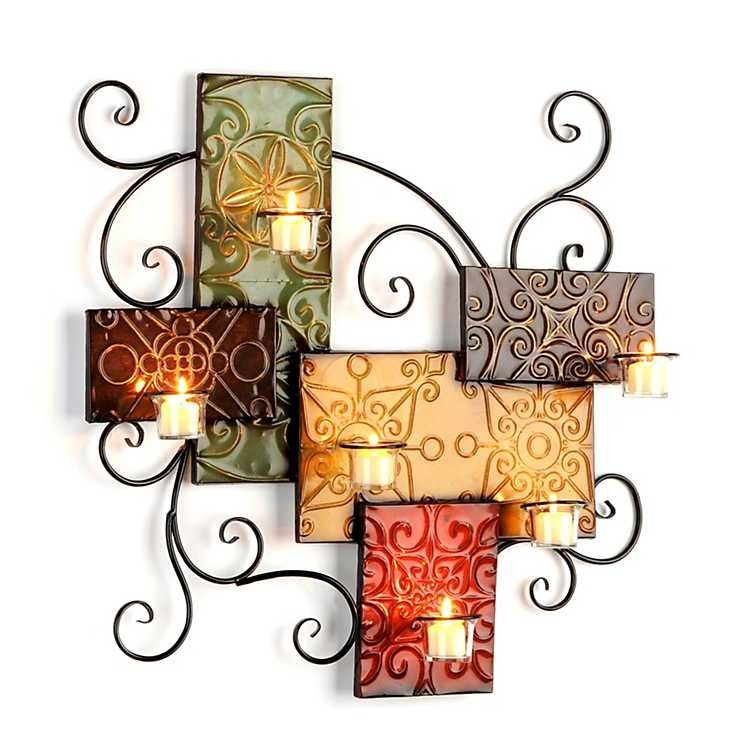 Metal wall candle holder