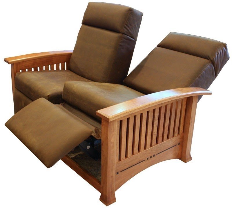 Modern mission double recliner loveseat ohio hardwood furniture