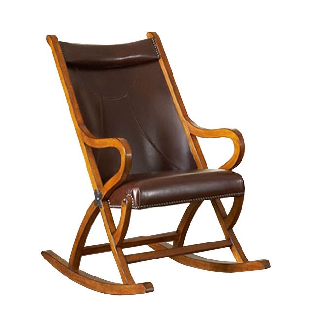 Red leather rocking chair