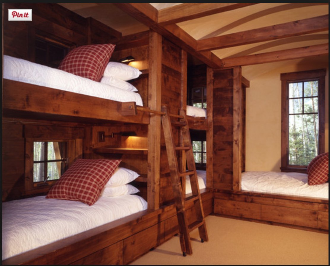 log cabin style bunk beds