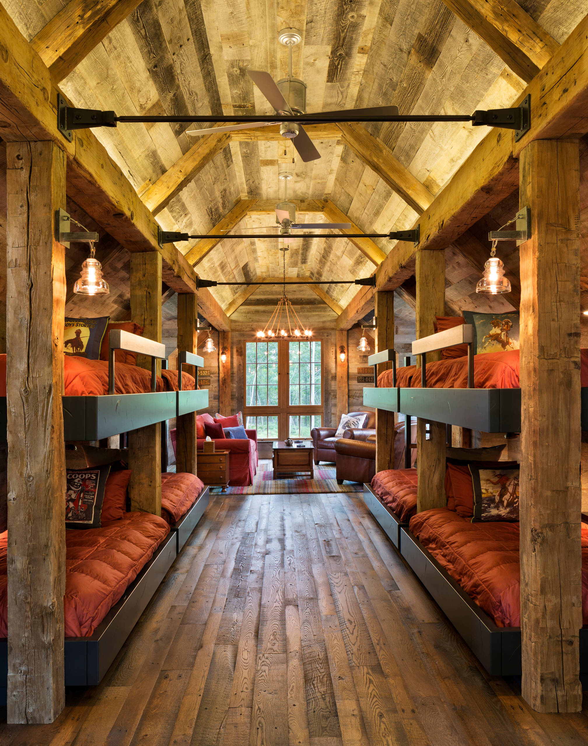 log cabin style bunk beds