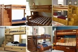 wood full bunk beds
