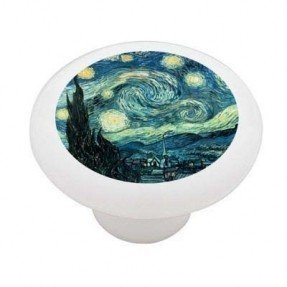 Starry Night by Van Gogh Decorative High Gloss Ceramic Drawer Knob