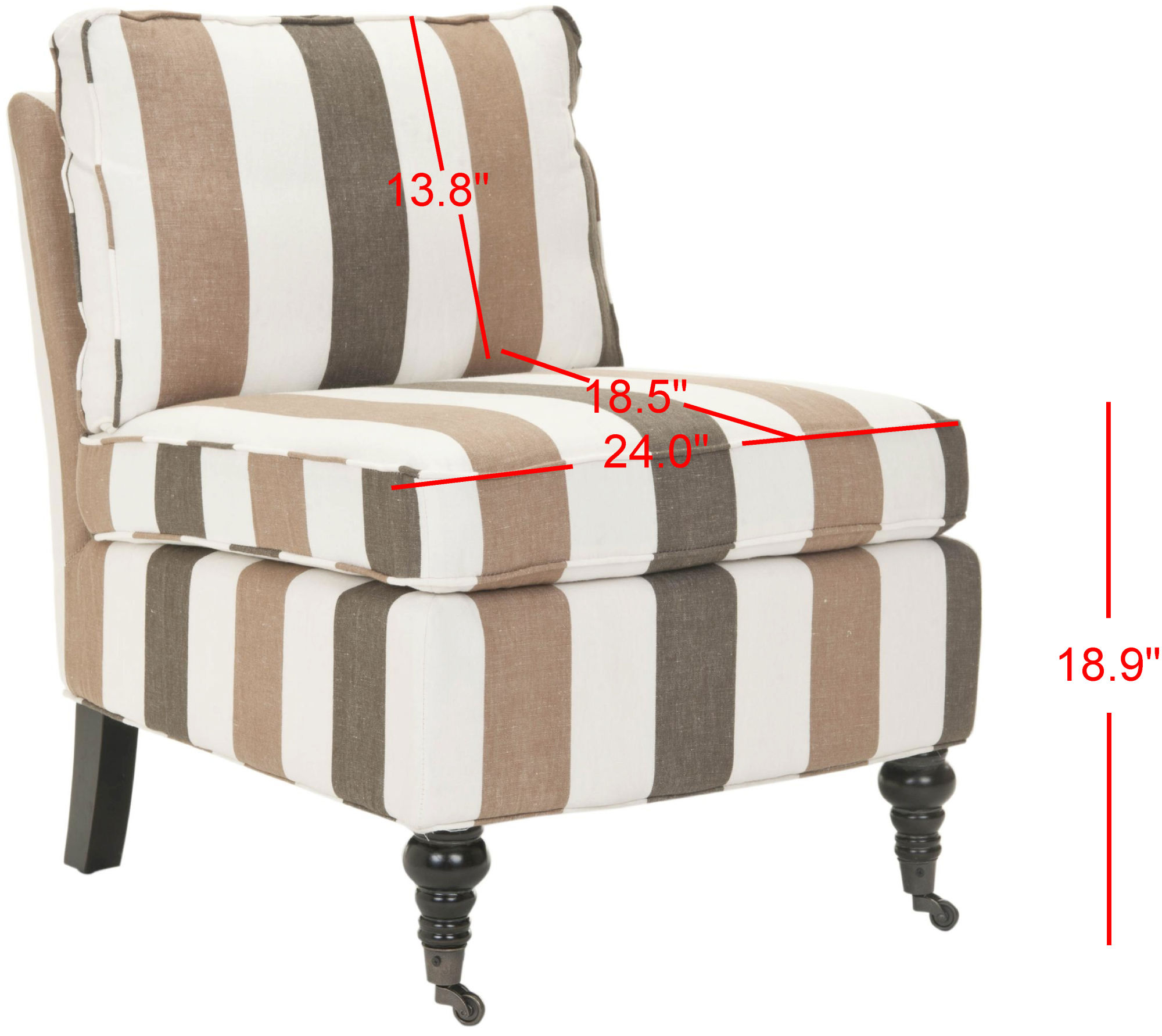 Striped Accent Chair With Arms 13 