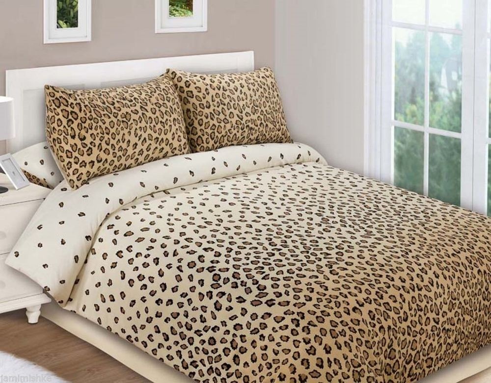 Stunning King Size Bed Leopard Foot Print Doona Duvet Quilt Set Cheap 10 Post