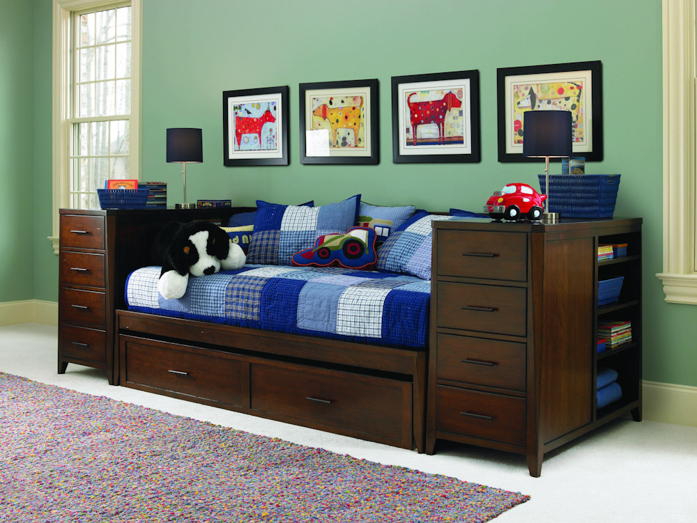 Twin captains bed with trundle and storage 10