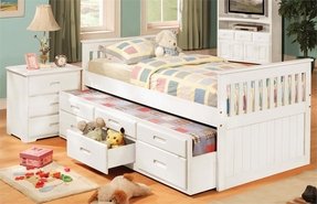 White Captains Bed With Trundle And Storage Ideas On Foter